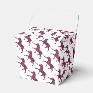 Zebra Black and Hot Pink Silhouette Favour Box