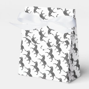 Zebra Black and Light Grey Silhouette Favour Box