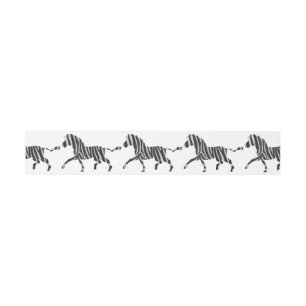 Zebra Black and Light Grey Silhouette Invitation Belly Band