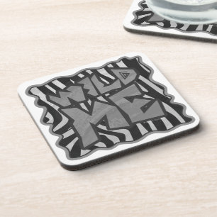 Zebra Black and Light Grey Wild Me Coaster