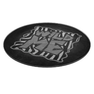 Zebra Black and Light Grey Wild Me Cutting Board