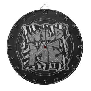 Zebra Black and Light Grey Wild Me Dartboard