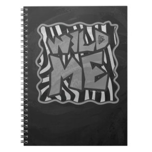 Zebra Black and Light Grey Wild Me Notebook