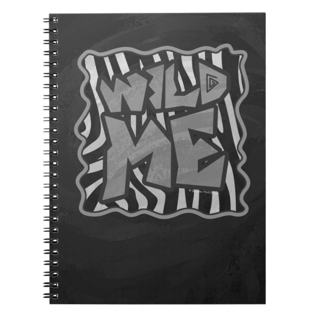 Zebra Black and Light Grey Wild Me Notebook (Front)