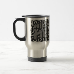 Zebra Black and Light Grey Wild Me Travel Mug