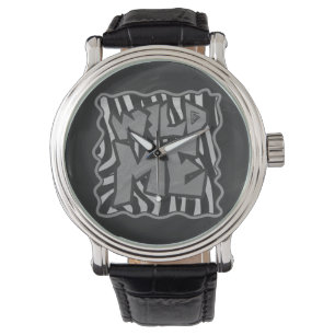 Zebra Black and Light Grey Wild Me Watch