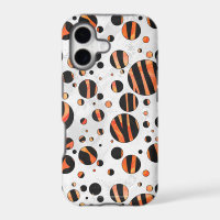 Zebra Black and Orange Polka Dots