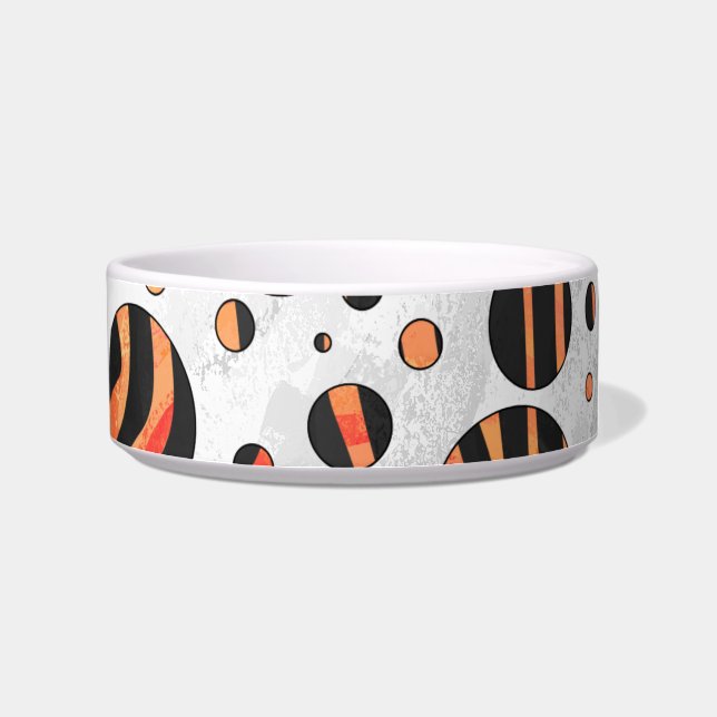 Zebra Black and Orange Polka Dots Bowl (Right)