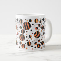 Zebra Black and Orange Polka Dots