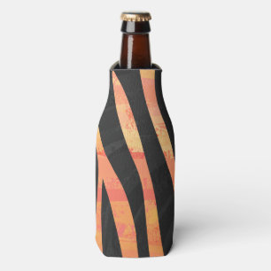 Zebra Black and Orange Print Bottle Cooler
