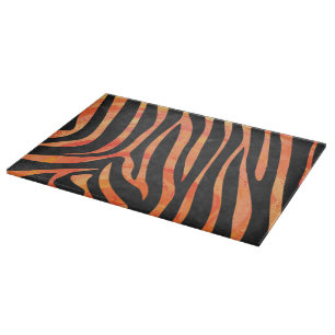 Zebra Black and Orange Print Cutting Board
