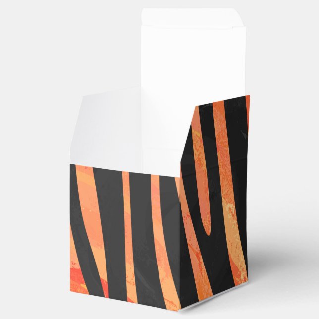 Zebra Black and Orange Print Favour Box (Opened)