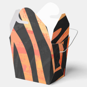 Zebra Black and Orange Print Favour Box