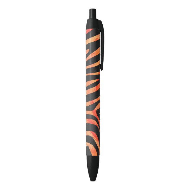 Zebra Black and Orange Print Ink Pen (Bottom (Vertical))