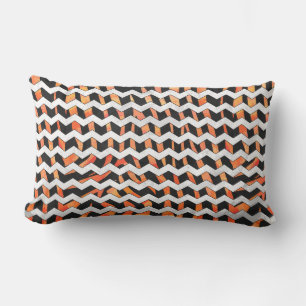 Zebra Black and Orange Print Lumbar Cushion