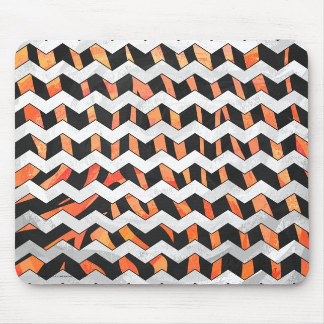 Zebra Black and Orange Print Mouse Pad (Front)