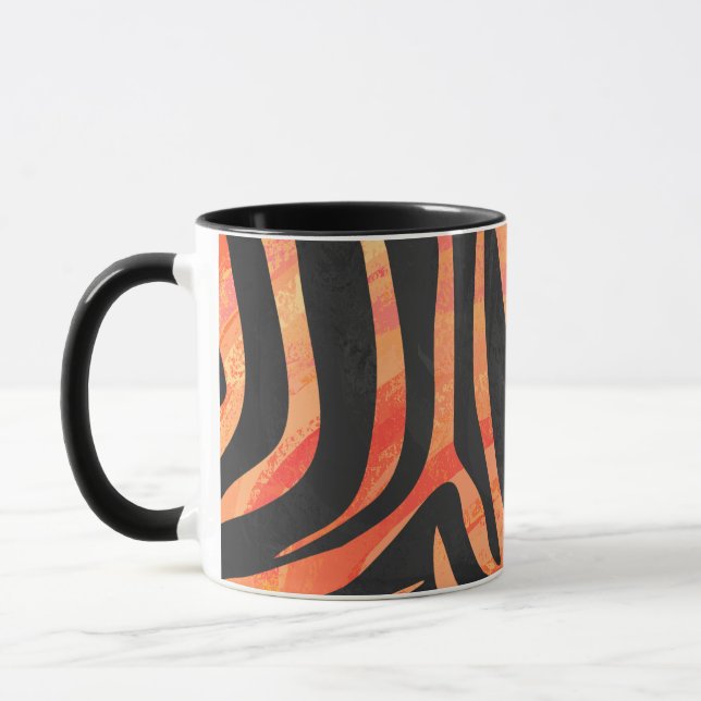 Zebra Black and Orange Print Mug (Left)