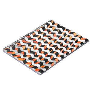 Zebra Black and Orange Print Spiral Notebook