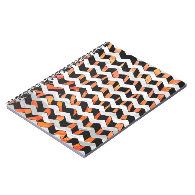 Zebra Black and Orange Print Spiral Notebook (Left Side)