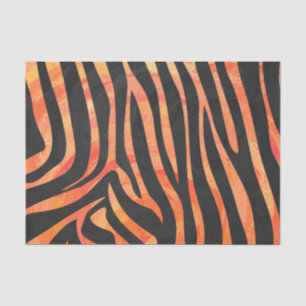Zebra Black and Orange Print Tissue Paper