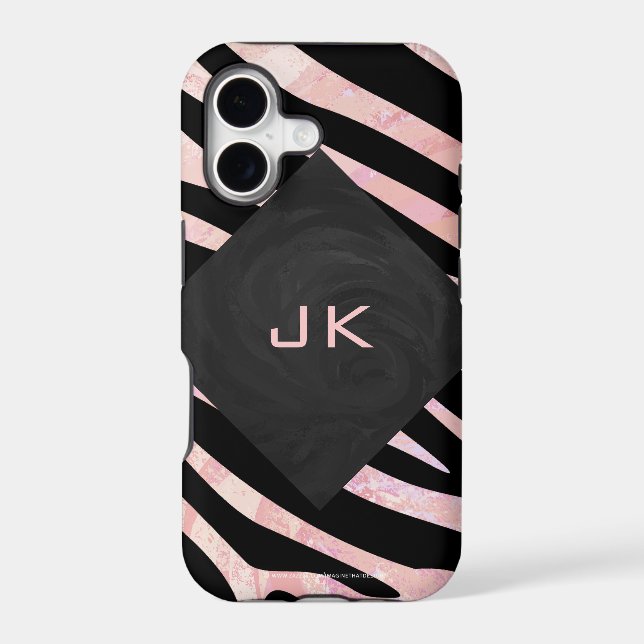 Zebra Black and Pink Monogram (Back)