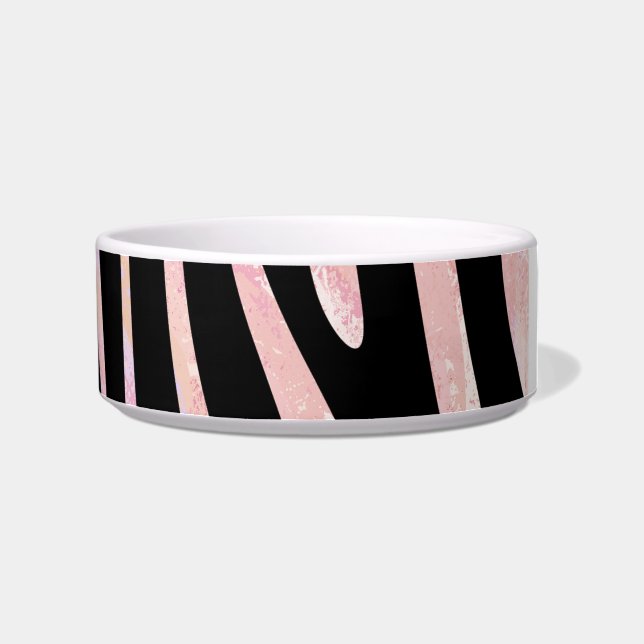 Zebra Black and Pink Print Bowl (Right)
