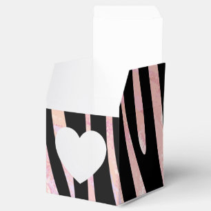 Zebra Black and Pink Print Favour Box