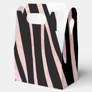 Zebra Black and Pink Print Favour Box