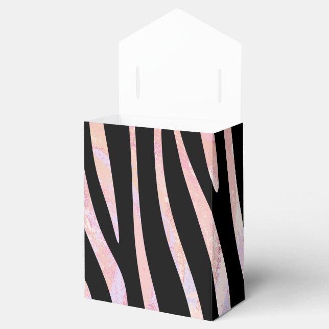 Zebra Black and Pink Print Favour Box (Opened)