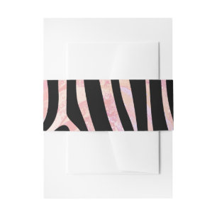 Zebra Black and Pink Print Invitation Belly Band