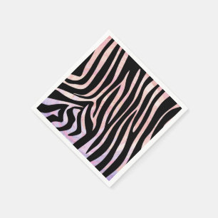 Zebra Black and Pink Print Napkin