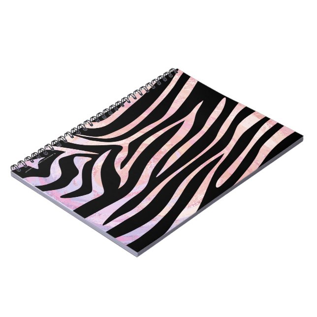 Zebra Black and Pink Print Notebook (Left Side)