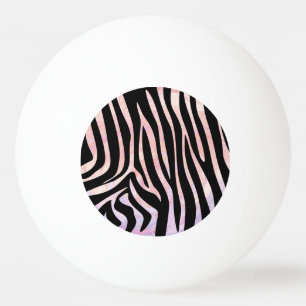 Zebra Black and Pink Print Ping Pong Ball