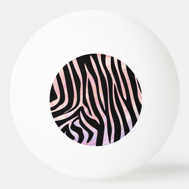 Zebra Black and Pink Print Ping Pong Ball (Front)