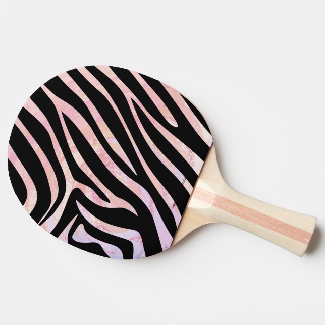 Zebra Black and Pink Print Ping Pong Paddle (Side)