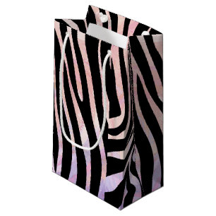 Zebra Black and Pink Print Small Gift Bag
