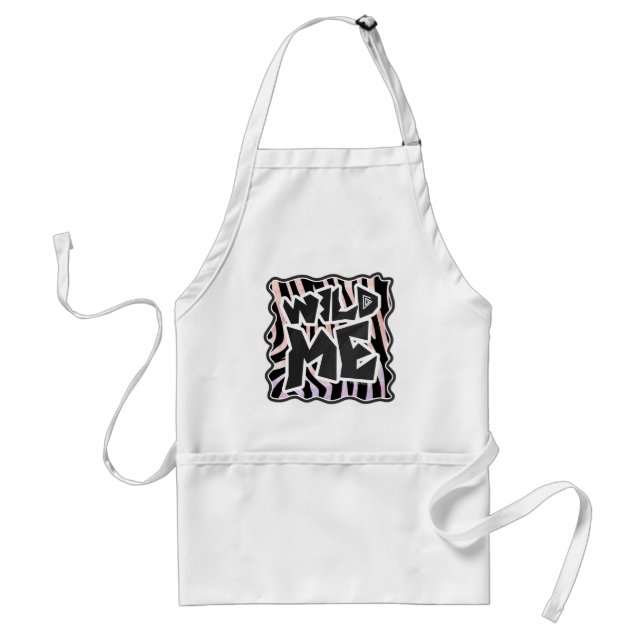 Zebra Black and Pink Wild me Standard Apron (Front)