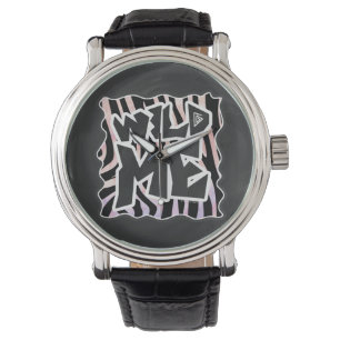 Zebra Black and Pink Wild me Watch