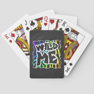Zebra Black and Rainbow Wild Me Playing Cards