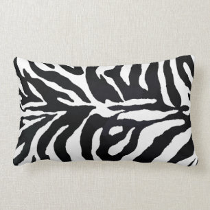 Zebra Black and White Animal Print Throw Pillow