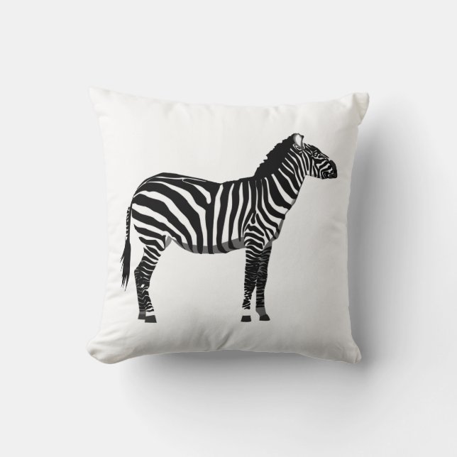 Zebra - Black and White Cushion (Front)