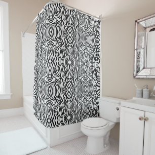 Zebra Black And White Hide Fur Pattern Shower Curtain