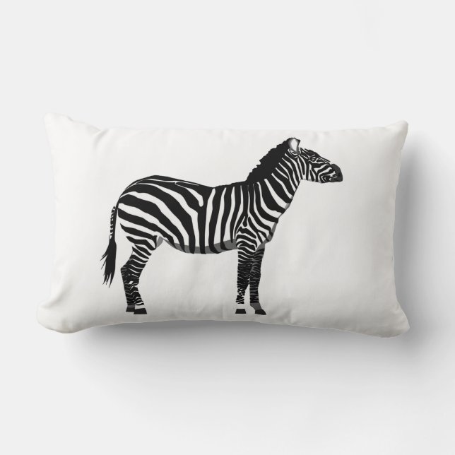 Zebra - Black and White Lumbar Cushion (Front)