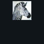 Zebra Black and White Portrait Large Canvas Print<br><div class="desc">Zebra print from original oil on canvas by Sue Maas</div>