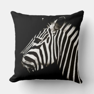 Zebra Black and White Stripes Animal Cushion