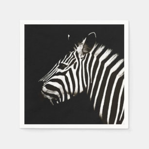 Zebra Black and White Stripes Animal Napkin