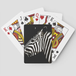 Zebra Black and White Stripes Animal Playing Cards