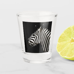 Zebra Black and White Stripes Animal Shot Glass