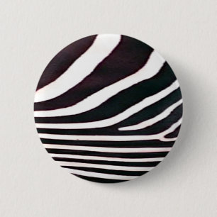 Zebra Black and White Stripes Print 6 Cm Round Badge