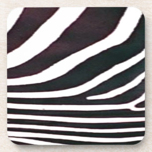 Zebra Black and White Stripes Print Coaster